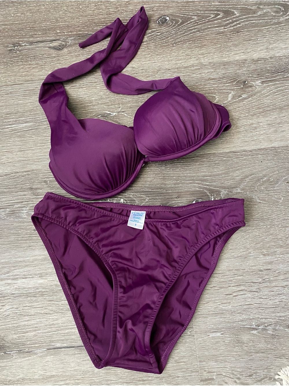 VENUS Deep Plum Halter Bikini Set